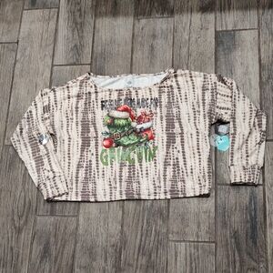 Lularoe Rise Balance Grinch Graphic Long Sleeve Top Small NWT